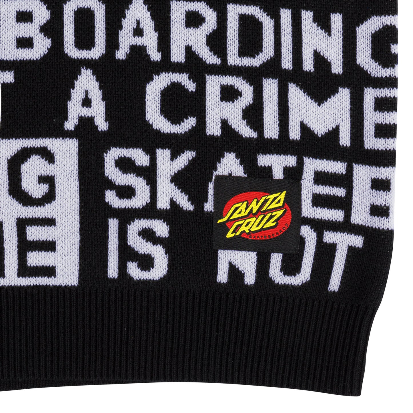 Santa Cruz Not A Crime Knit Crew Sweater - Black