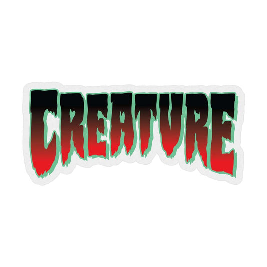 Creature Logo Horror Mylar Sticker - Red 1.9x4.06"