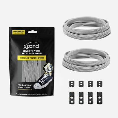 xpand Flat Original No-Tie Lacing System - Steel [set/2]