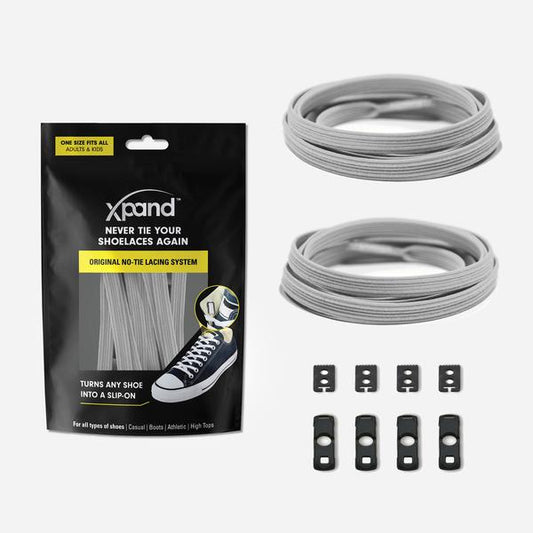 xpand Flat Original No-Tie Lacing System - Steel [set/2]