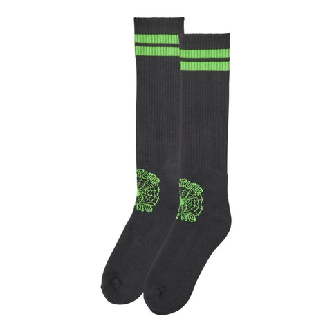 Creature WEB Tall Socks - Black/Green 9-11 [men]