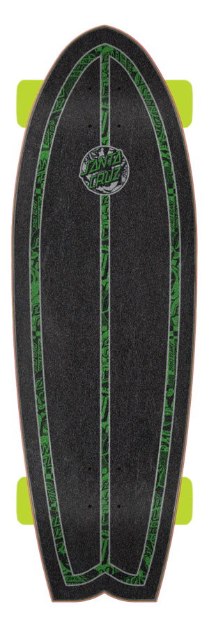 Santa Cruz Flier Collage Dot Shark Cruzer Longboard Complete 27.7"