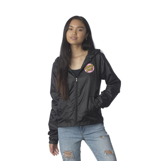 Santa Cruz Other Dot Hooded Windbreaker Jacket - Black [women]