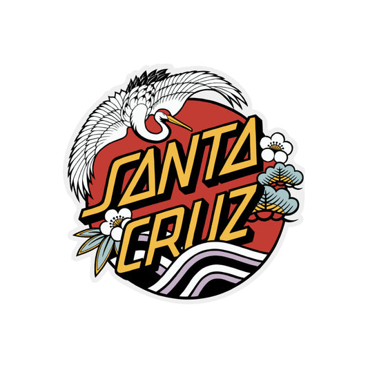 Santa Cruz Crane Dot Mylar Sticker 4x4"