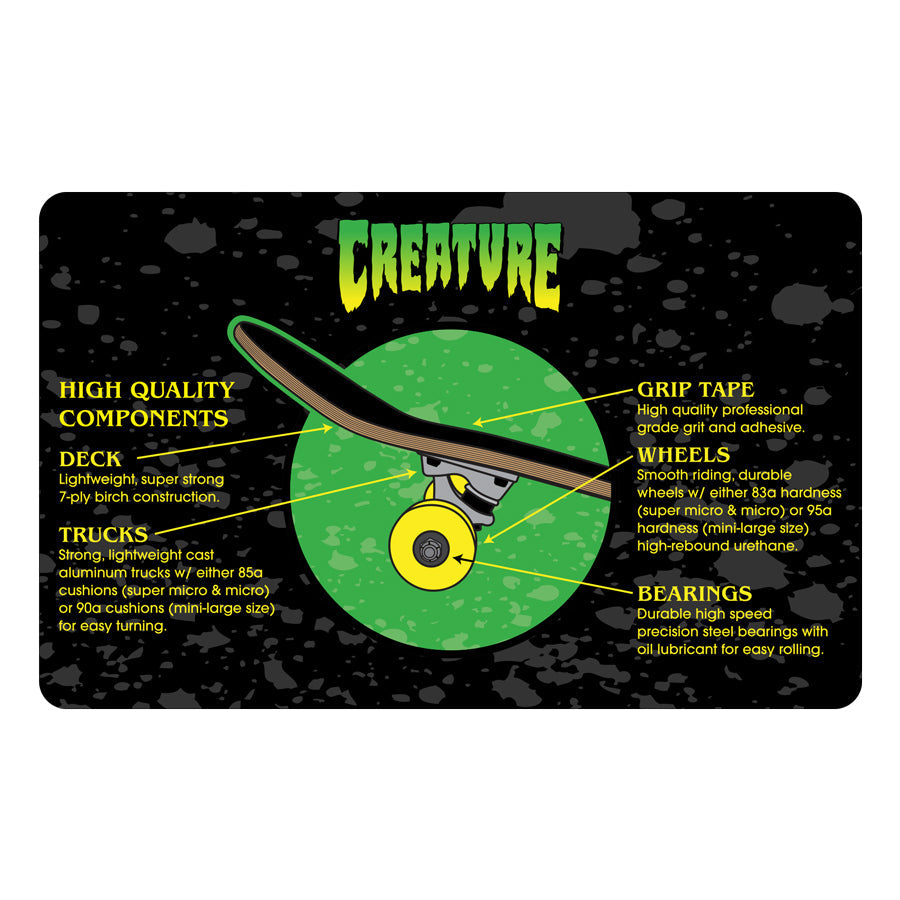 Creature Logo Micro Skateboard Complete 7.5" [Blue]