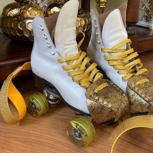 Rollerstuff Glitter Suede Toe Cap - Gold [set/2]