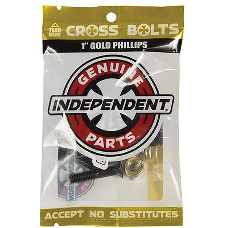 Independent Genuine Parts Phillips Hardware - Black/Gold 1" [set/8]