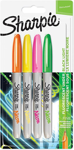 Sharpie Fine Tip Permanent Markers - Neon [x4 colors]