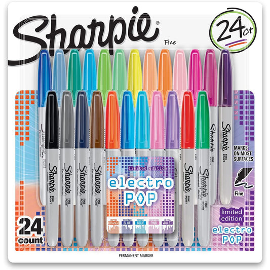 Sharpie Fine Tip Permanent Markers - Electro Pop [x24 colors]