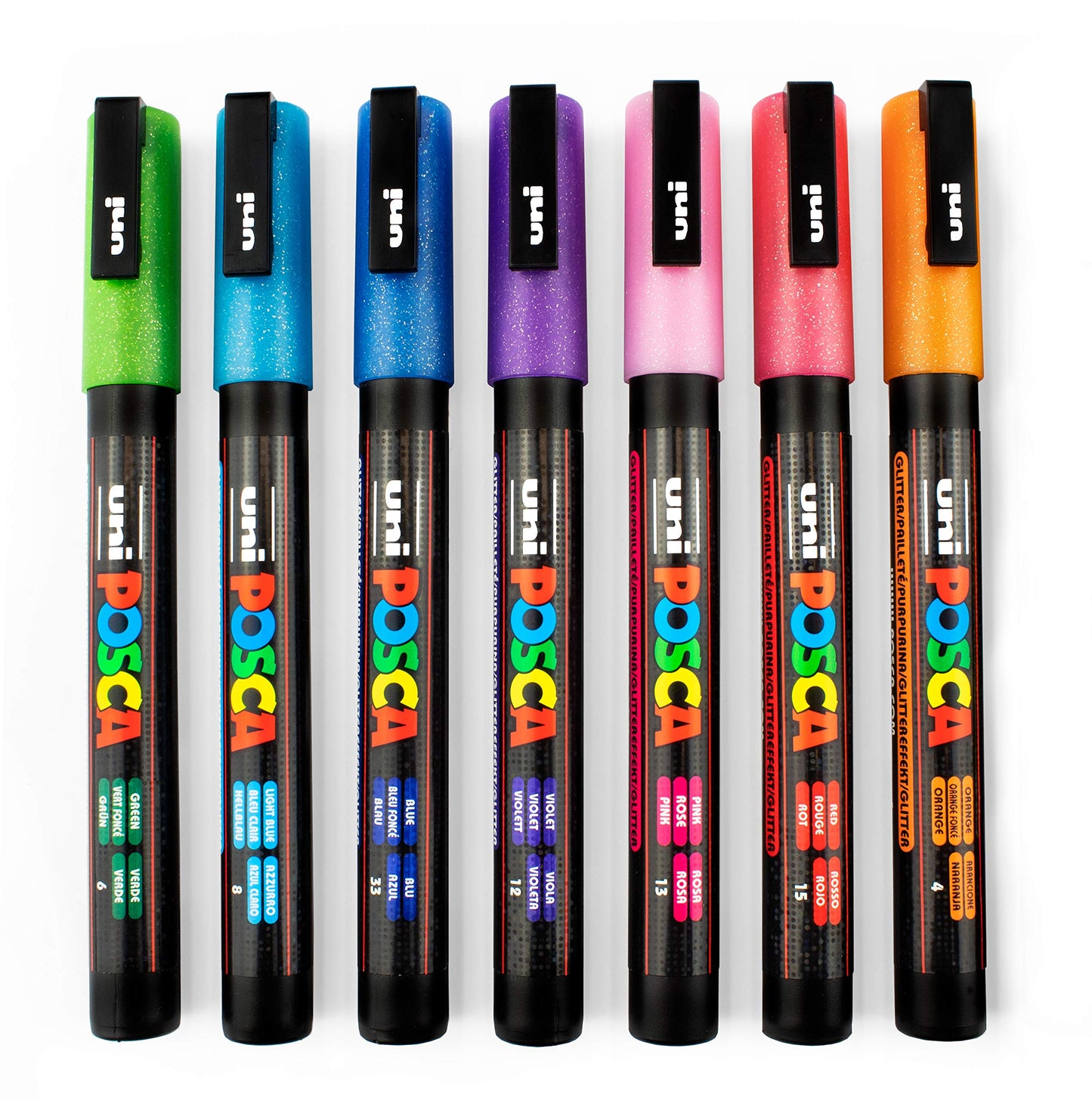 POSCA PC-3M Paint Marker Set 0.9-1.3mm [8C] Glitter Colors