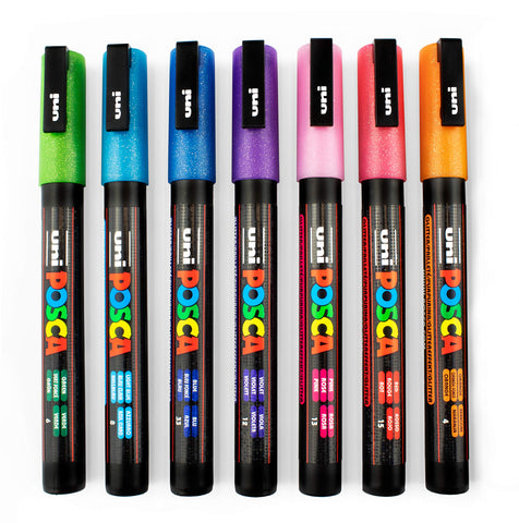 Uni POSCA PC-3M Paint Marker Set 0.9-1.3mm [8C] Glitter Colors