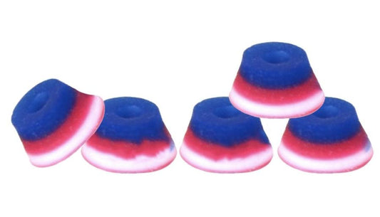 Teak Fingerboard Bubble Bushings - Red/White/Blue - LocoSonix