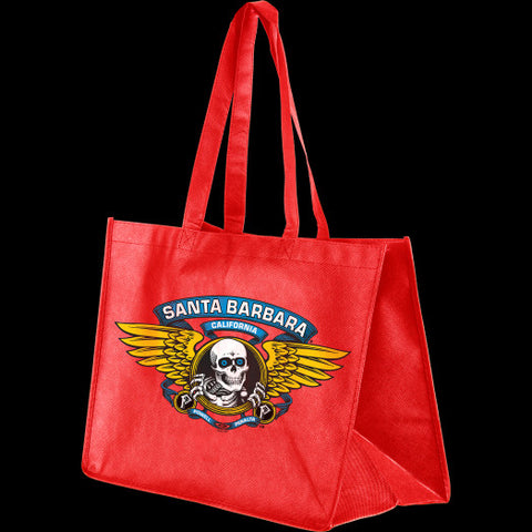 Powell-Peralta SANTA BARBARA WINGED RIPPER Shopping Bag - Red 12x16" [woven]