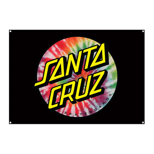 Santa Cruz Tie-Dye Dot Flag - Black 32X46"