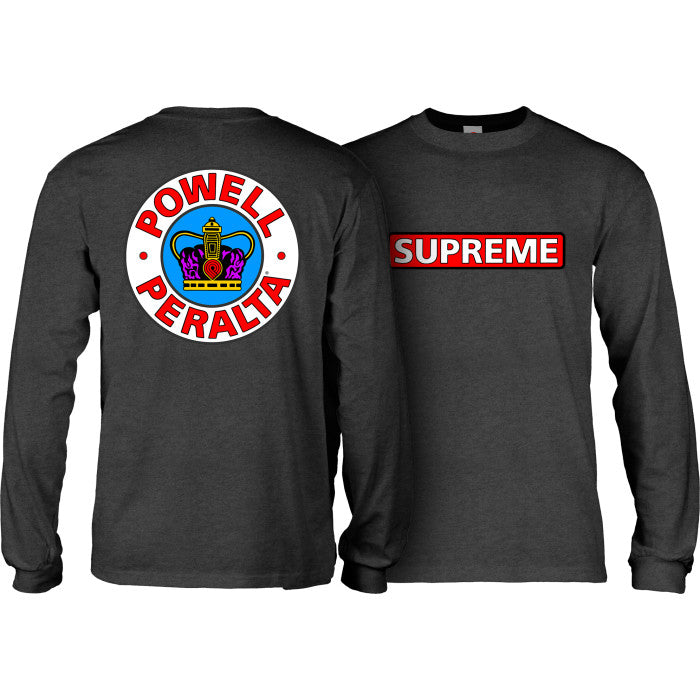 Powell-Peralta Supreme Tweed L/S Shirt - Grey