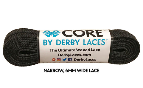Derby CORE Roller Skates Laces - Black  96" [244cm]