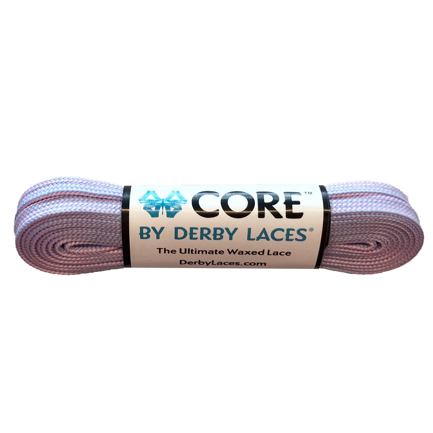 Derby Core Roller Skates Laces - Pink/Periwinkle Stripe 72" [183cm]