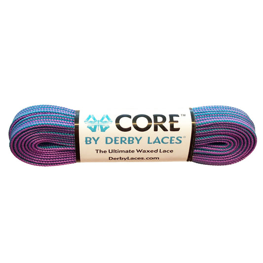 Derby Core Roller Skates Laces - Purple/Teal Stripe 54" [137cm]
