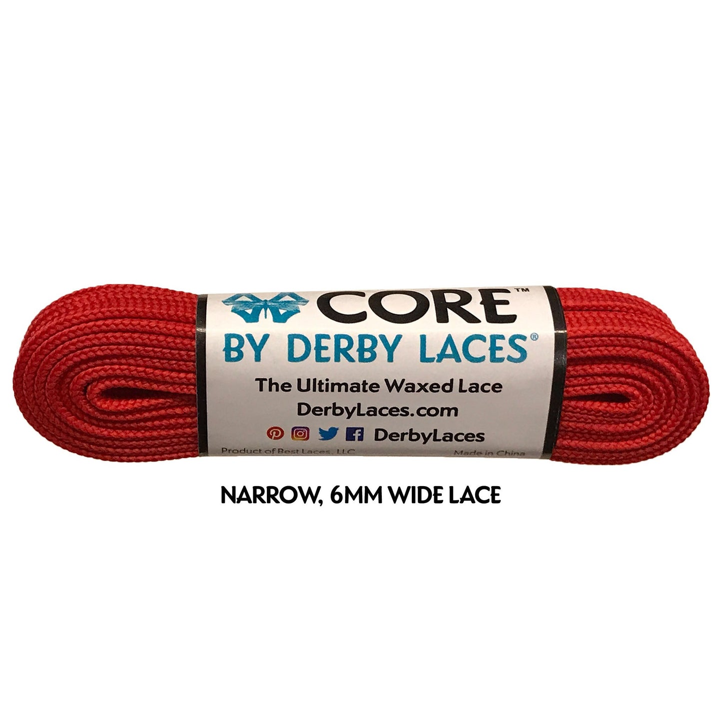 Derby Core Roller Skates Laces - Red 72" [183cm]