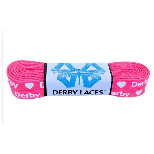 Derby Regular Waxed Roller Skates Laces - Hot Pink – Heart Derby 72" [183cm]