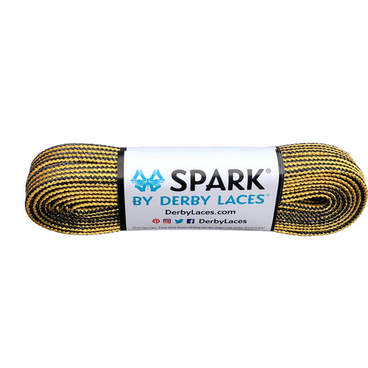 Derby Spark Roller Skates Laces - Gold/Black Stripe 54" [137cm]