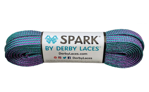 Derby SPARK Roller Skates Laces - Purple/Teal Stripe  96" [244cm]