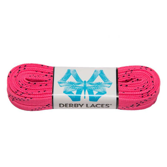 Derby Regular Waxed Roller Skates Laces - Hot pink 72" [183cm]