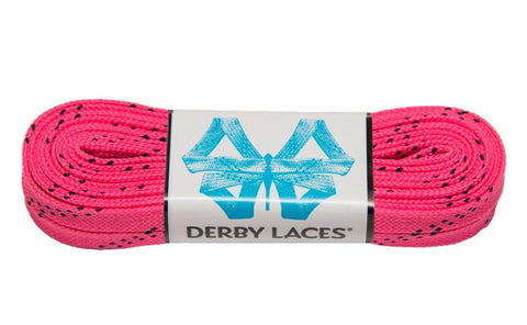 Derby REGULAR Waxed Roller Skates Laces - Hot pink  72" [183cm]
