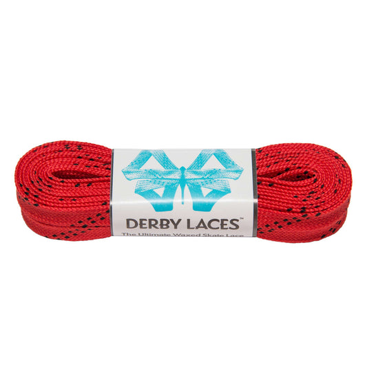 Derby Regular Waxed Roller Skates Laces - Red 96" [244cm]