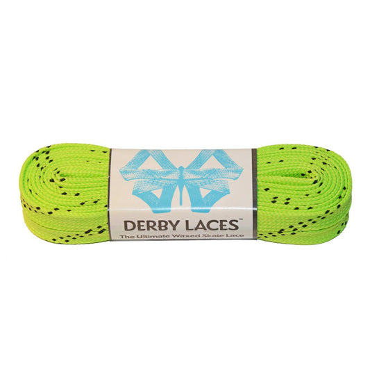Derby Regular Waxed Roller Skates Laces - Lime Green 96" [244cm]
