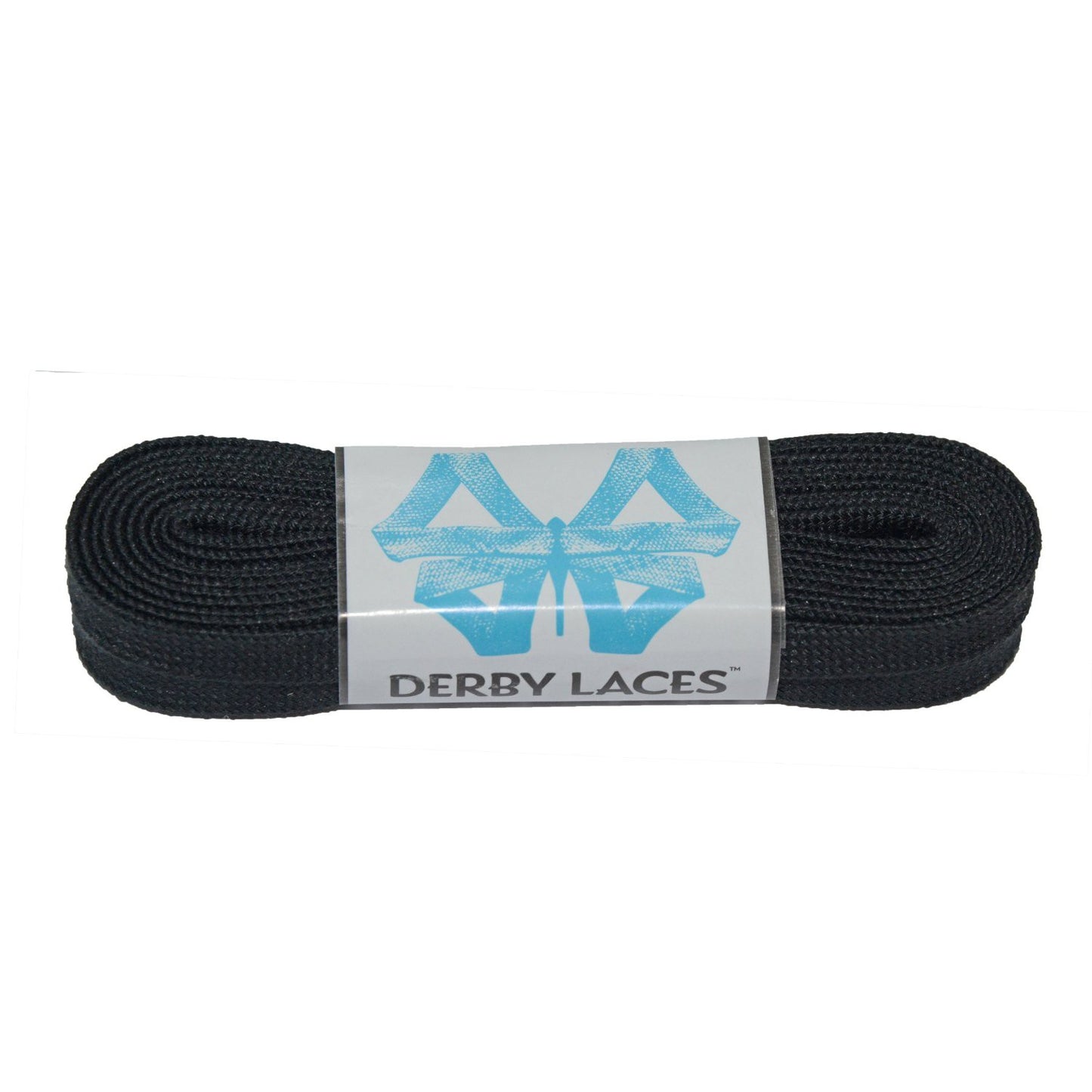 Derby Regular Waxed Roller Skates Laces - Solid Black 96" [244cm]