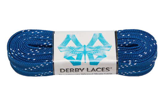 Derby Regular Waxed Roller Skates Laces - Blue 72" [183cm]