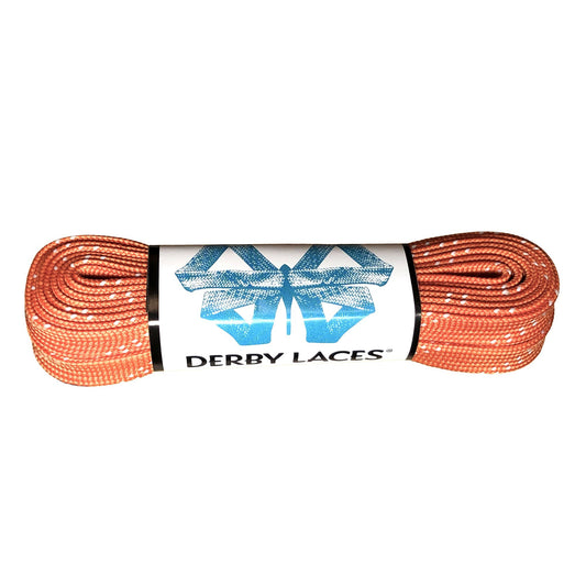 Derby Regular Waxed Roller Skates Laces - Carrot Orange 72" [183cm]