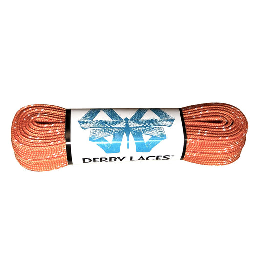 Derby Regular Waxed Roller Skates Laces - Carrot Orange 96" [244cm]