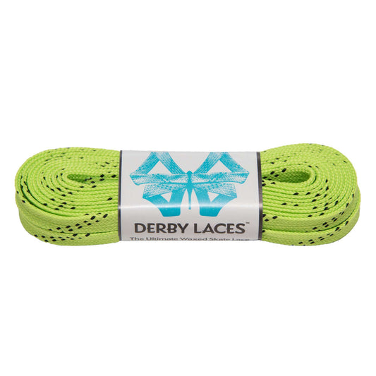 Derby Regular Waxed Roller Skates Laces - Lime Green 72" [183cm]