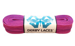 Derby REGULAR Waxed Roller Skates Laces - Purple/Hot Pink Stripe  96" [244cm]