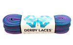 Derby REGULAR Waxed Roller Skates Laces - Purple/Teal Stripe  72" [183cm]