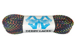 Derby REGULAR Waxed Roller Skates Laces - Rainbow  72" [183cm]