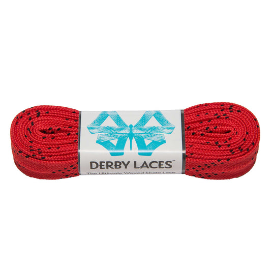 Derby Regular Waxed Roller Skates Laces - Red 72" [183cm]