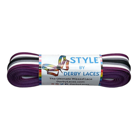 Derby Style Waxed Roller Skates Laces - Ace Stripe 54" [137cm]