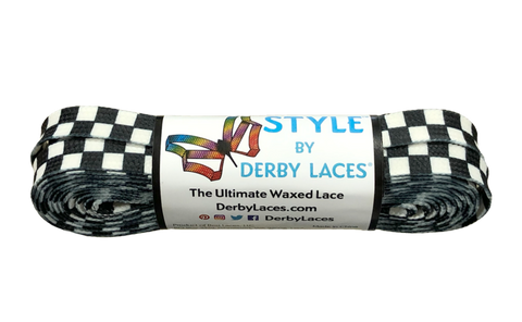 Derby STYLE Roller Skates Laces - Checkered Black/White 96" [244cm]