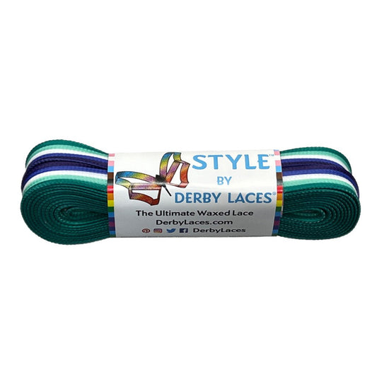 Derby Style Waxed Roller Skates Laces - MLM Stripe 54" [137cm]