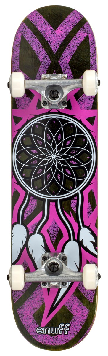 Enuff Dreamcatcher Mini Skateboard Complete - Grey/Pink 7.25"