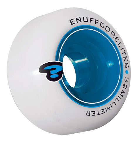 Enuff 52MM Corelites Skateboard Wheels - White/Blue - LocoSonix