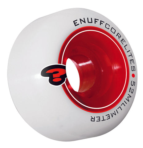 Enuff 52MM Corelites Skateboard Wheels - White / Red - LocoSonix