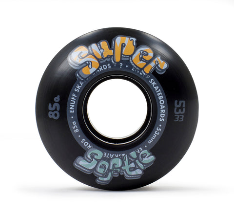Enuff 53MM Super Softie Skateboard Wheels - Black [set of 4] - LocoSonix