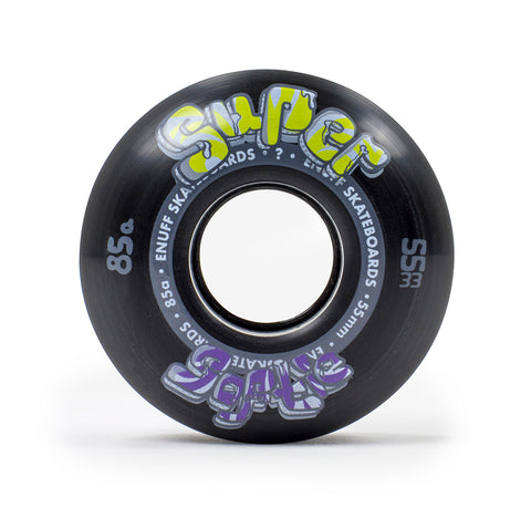 Enuff 55MM Super Softie Skateboard Wheels - Black [set of 4] - LocoSonix