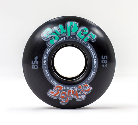 Enuff 58MM Super Softie Skateboard Wheels - Black [set of 4] - LocoSonix
