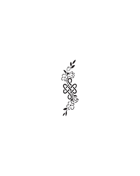 Le Inka Floral Shrivatsa Xpress Tattoo [M154] - 5.7 X 1.7cm