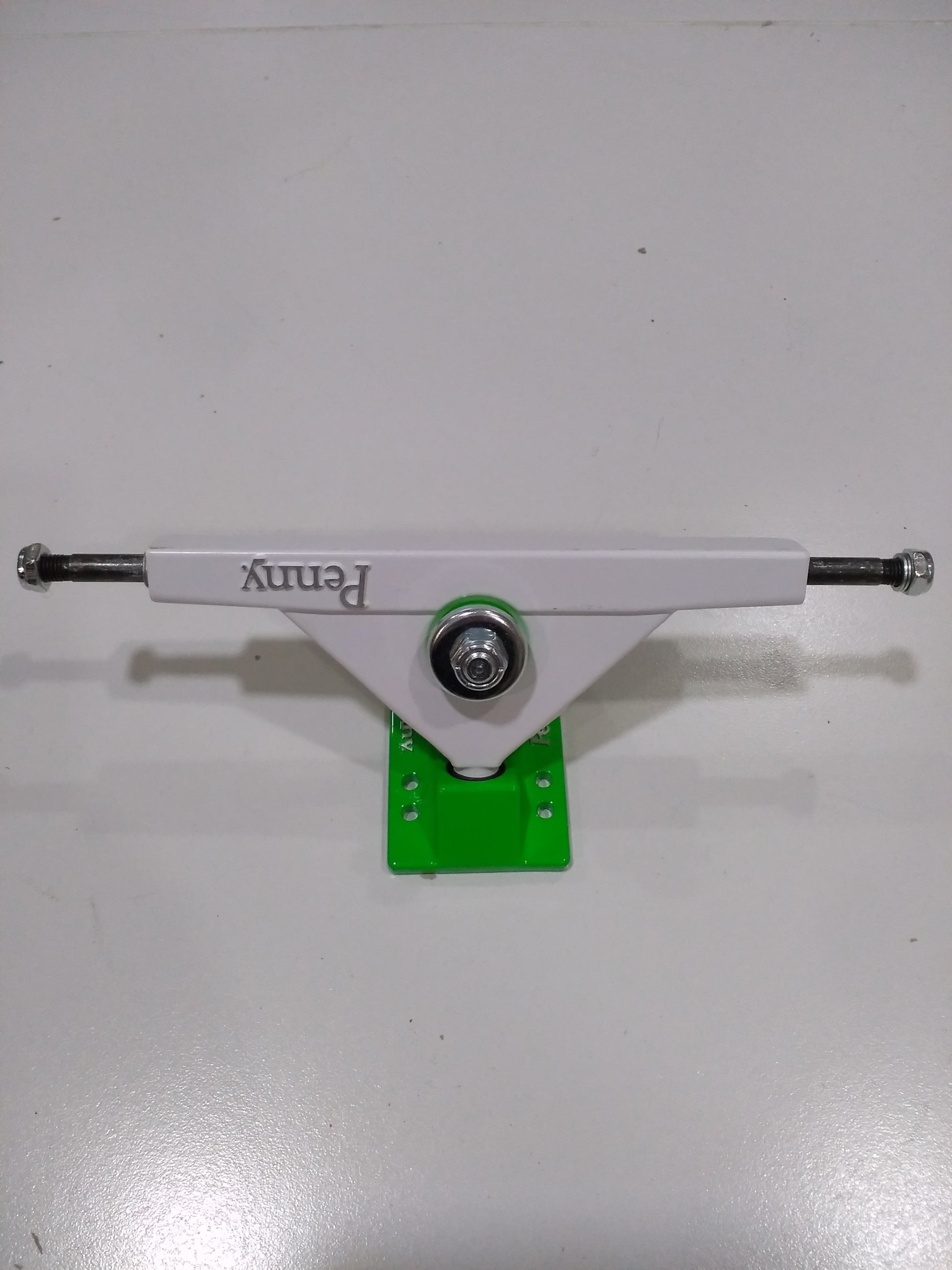Penny Longboard White / Lime Trucks [pair] - LocoSonix